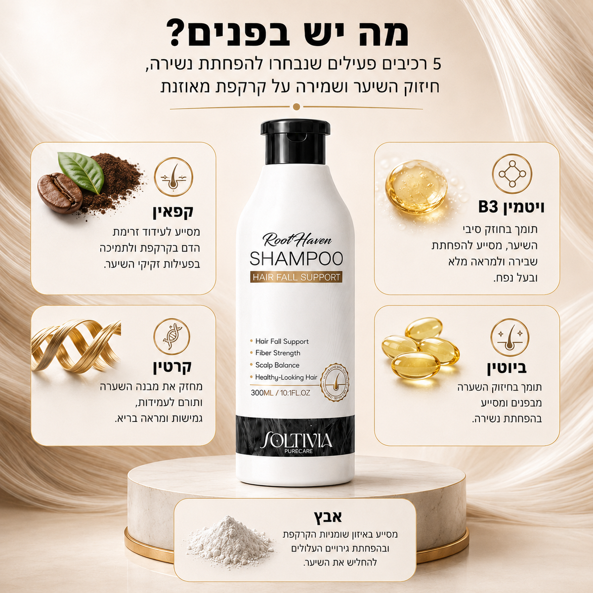 ™RootHaven - שמפו להפחתת נשירה וחיזוק השיער